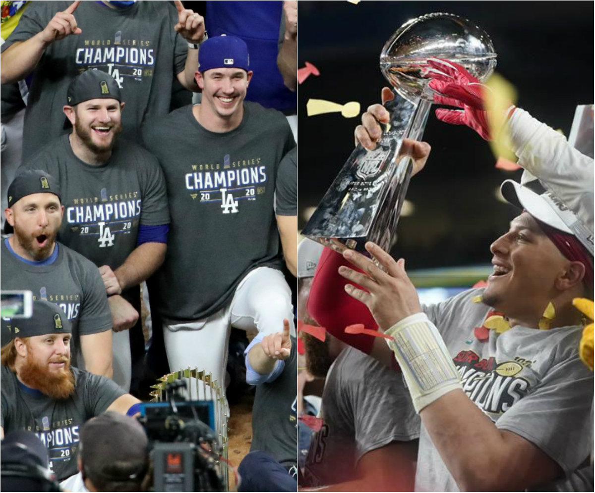 Dodgers y Chiefs se coronaron después de varias décadas en la MLB y NFL, respectivamente 8AFP)