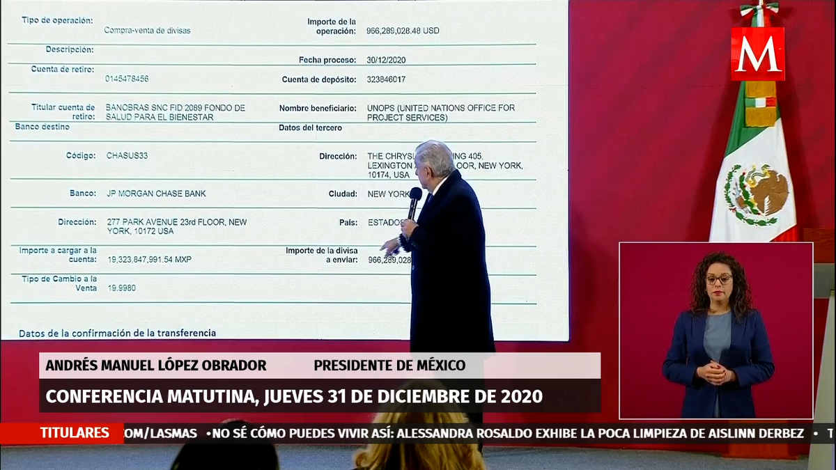 AMLO anuncia pago de mil mdd a ONU para compra de medicamentos
