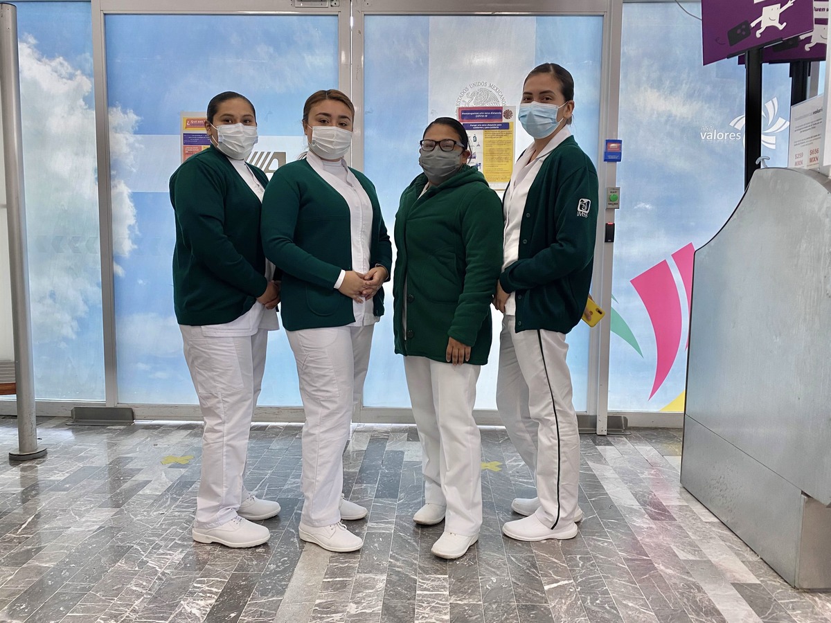 Enfermeras voluntarias para la lucha contra el Covid-19: Ana Patricia Amaya, Eva Gutiérrez, Claudia Camacho y Edith Márquez.