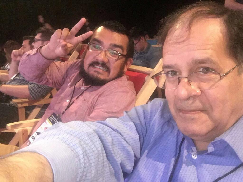 Lacho y yo en el Social Media Week de la Ciudad de México en 2016.