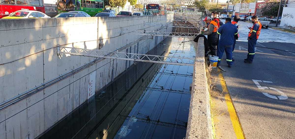 Inundación en Línea 1 del Tren Ligero (Juan Carlos Munguía)