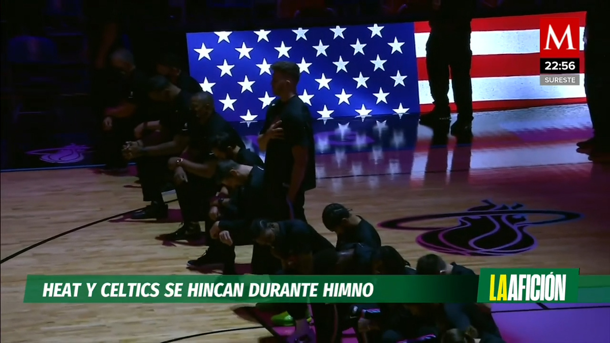Heat y Celtics se hincan durante himno