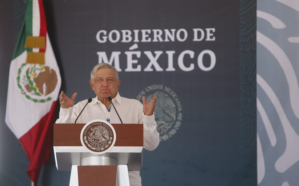 El Presidente durante su visita a la Cotija de la Paz, Michoacán, en su gira de fin de semana. (Ariana Pérez)
