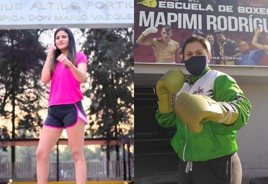 Joyselyn López y Elizabeth 'Bonita' Chávez, se preparan a tambor batiente en el Gimnasio "Mapimí" Rodríguez. (Especial)