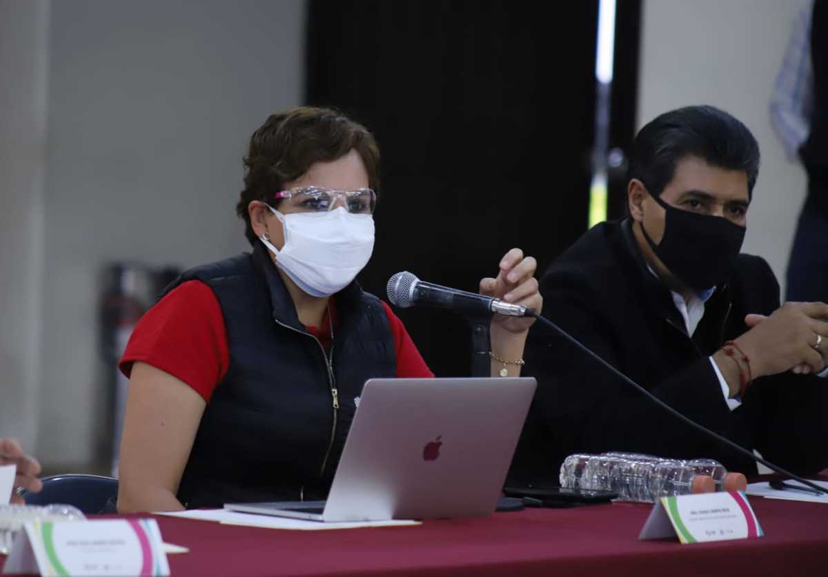 Diana Carpio, secretaria de Salud de Michoacán, participó en una reunión en Casa de Gobierno, a la que asistió el gobernador Silvano Aureoles. (Especi