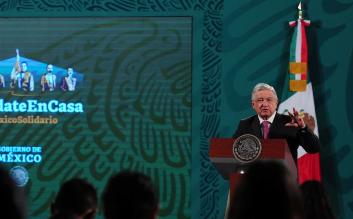 Andrés Manuel López Obrador durante su conferencia matutina. Foto: (Cuartoscuro)