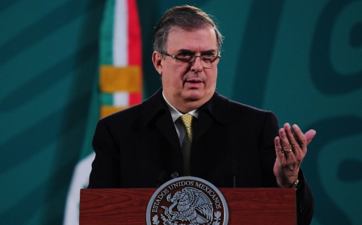 El canciller durante la conferencia del Presidente en Palacio Nacional el 13 de de enero. (Cuartoscuro)