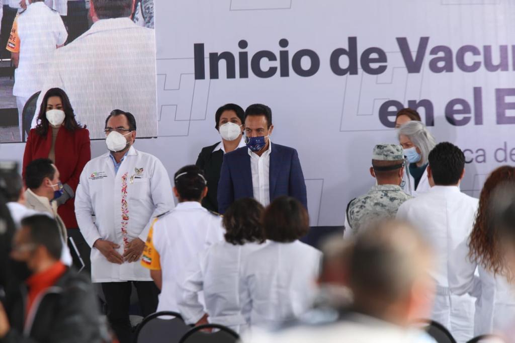 Omar Fayad, inicia vacunación contra covid en Hidalgo. (Jorge Sánchez)