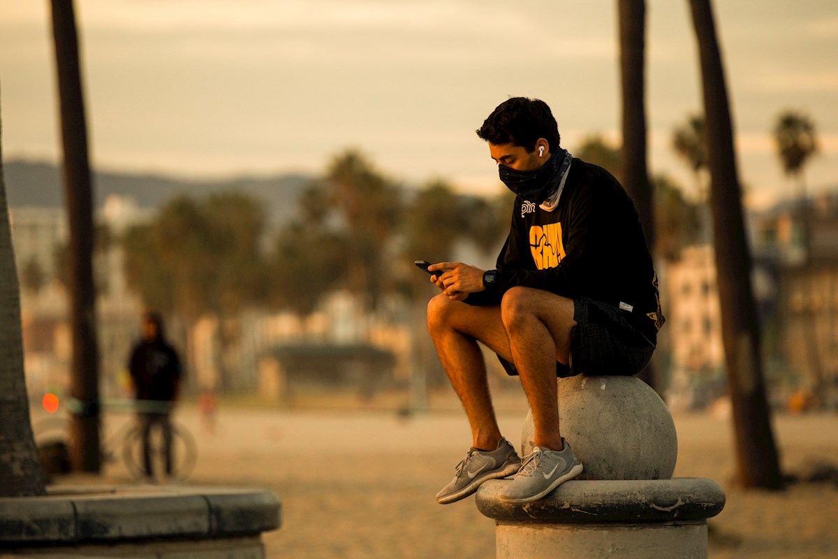 Playas de Venice con el avance del covid-19 en Los Ángeles