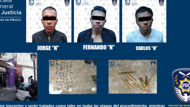 En CdMx, detienen a 3 con droga y cartuchos tras cateo en alcaldía Venustiano Carranza