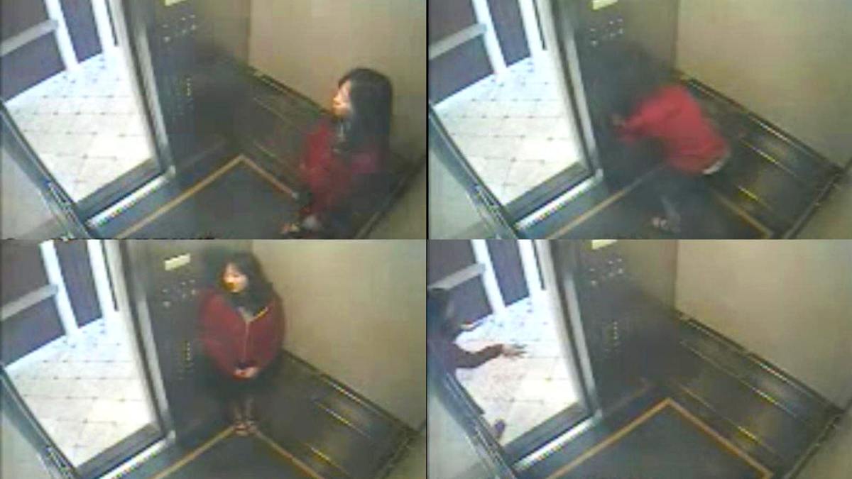 Imágenes de una cámara de seguridad donde se ve a Elisa Lam