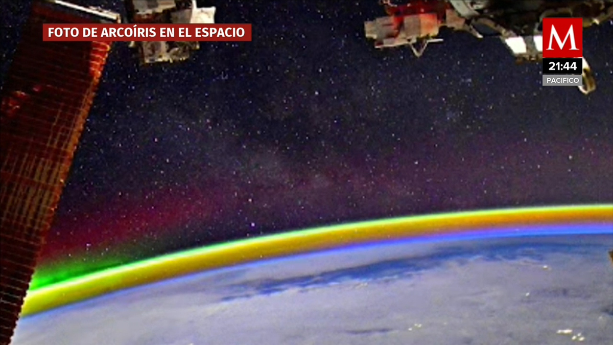 ¡Increíble! Astronauta capta arcoíris en el espacio; así luce con la Tierra