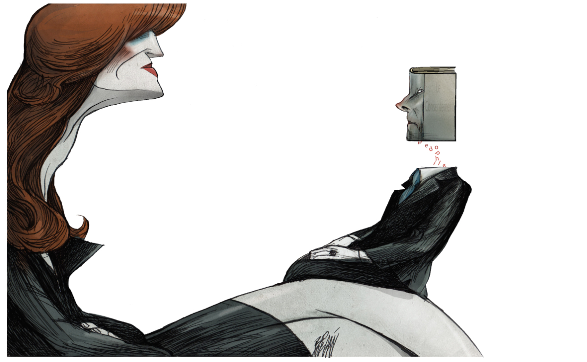 Vanessa Springora, ilustración de Boligán.