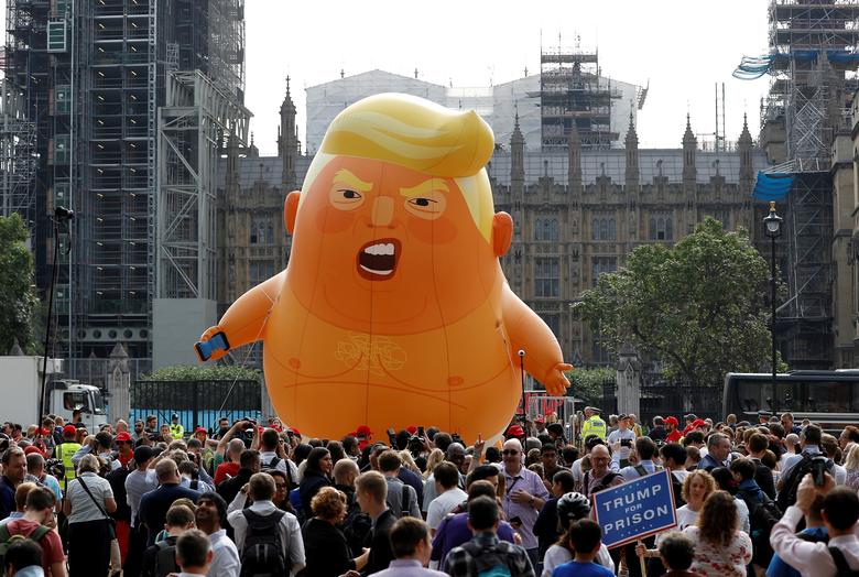 El 'bebé Trump' alcanzó fama mundial tras estar en Reino Unido. | Reuters