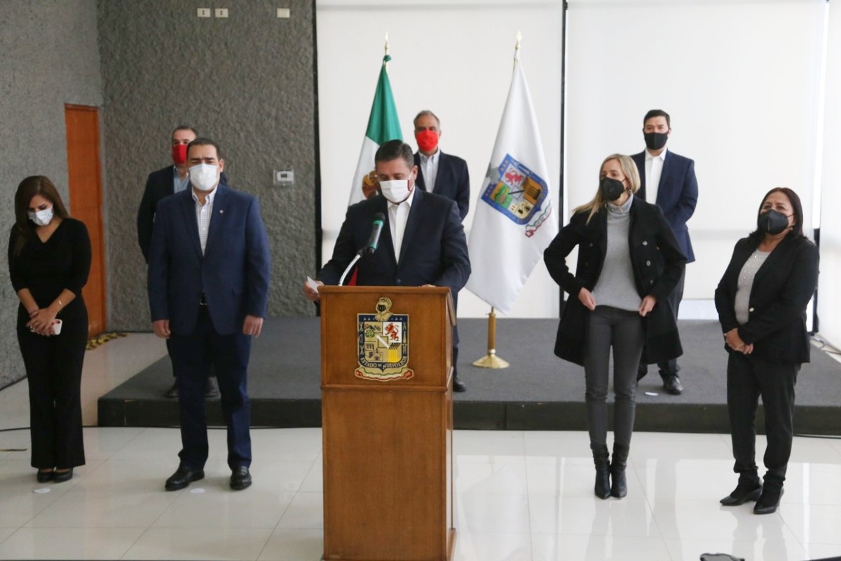 Presentan PRI, PAN y Nueva Alianza agenda mínima en Congreso Nuevo León. Foto: Jorge López.