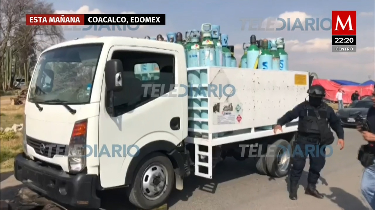 En Coacalco hubo dos detenidos que robaron camión con tanques de oxigeno