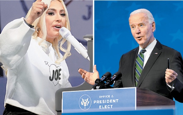 Lady Gaga fue de las primeras en mostrar su apoyo incondicional a la candidatura del ex senador por Delaware. AP
