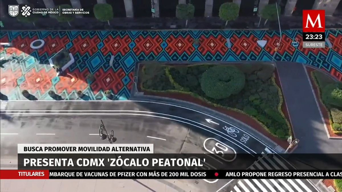Con diseños de textiles oaxaqueños, CdMx concluye primera parte del 'Zócalo peatonal'