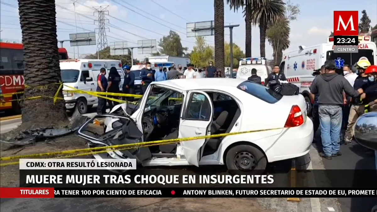 En Insurgentes, murió una mujer y otra más resultó herida al chocar en Insurgentes