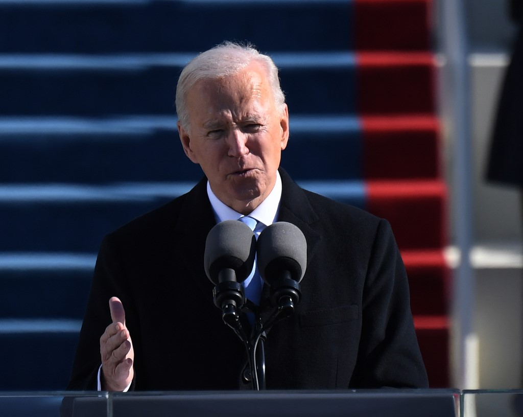 Joe Biden en su primer discurso como presidente de Estados Unidos. (AFP)