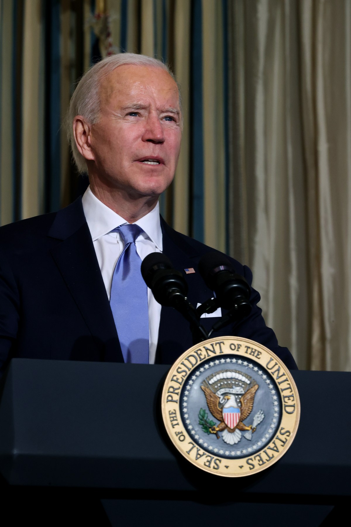 Joe Biden dio su primer mensaje desde la Casa Blanca. (AFP)