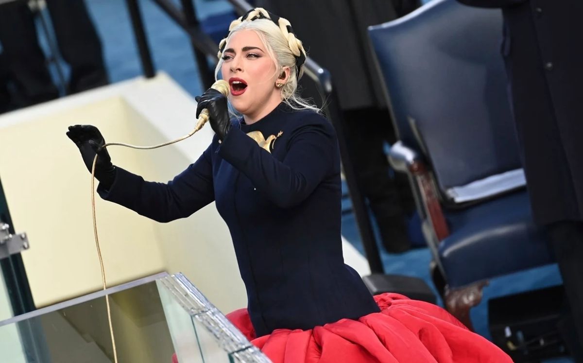 Lady Gaga durante investidura de Joe Biden (AFP)