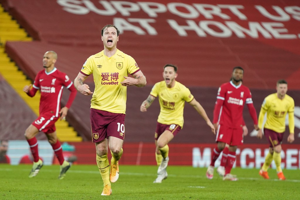 Burnley venció al Liverpool en el Anfield (AFP)