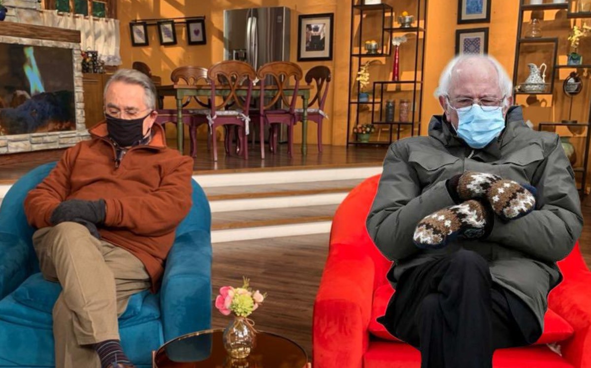 Pedro Sola es comparado con Bernie Sanders por dormirse en 'Ventaneando' (Twitter).