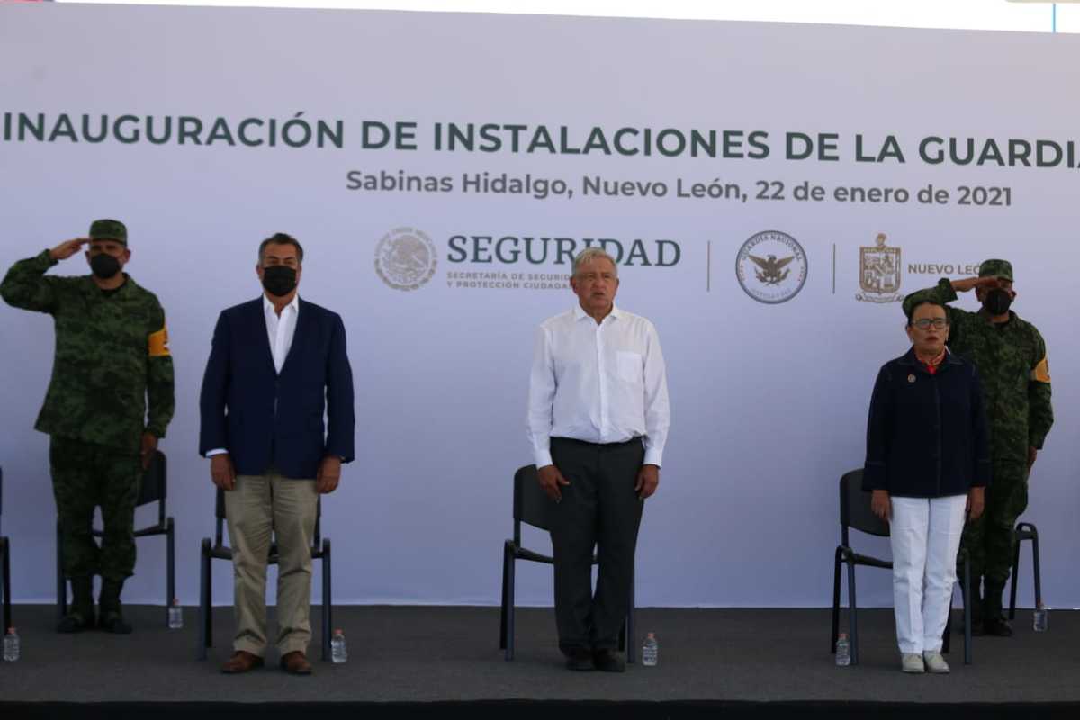 Inaugura AMLO Cuartel de la Guardia Nacional en Nuevo León. Foto: Jorge López