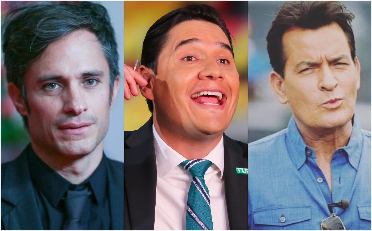 Gael García, Moisés Muñoz y Charlie Sheen (Shutterstock / Imago7 / Instagra @charliesheen)