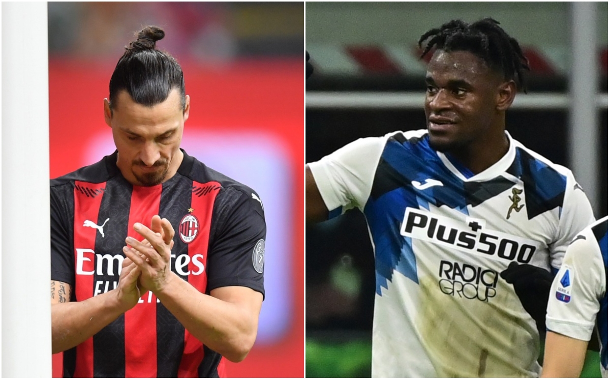 Zlatan Ibrahimovic y Duván Zapata (Reuters/AFP)