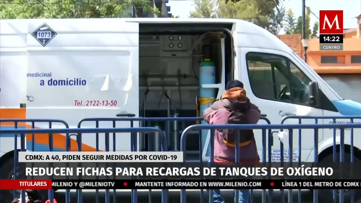 CdMx reduce fichas para recarga de tanques oxigeno medicinal