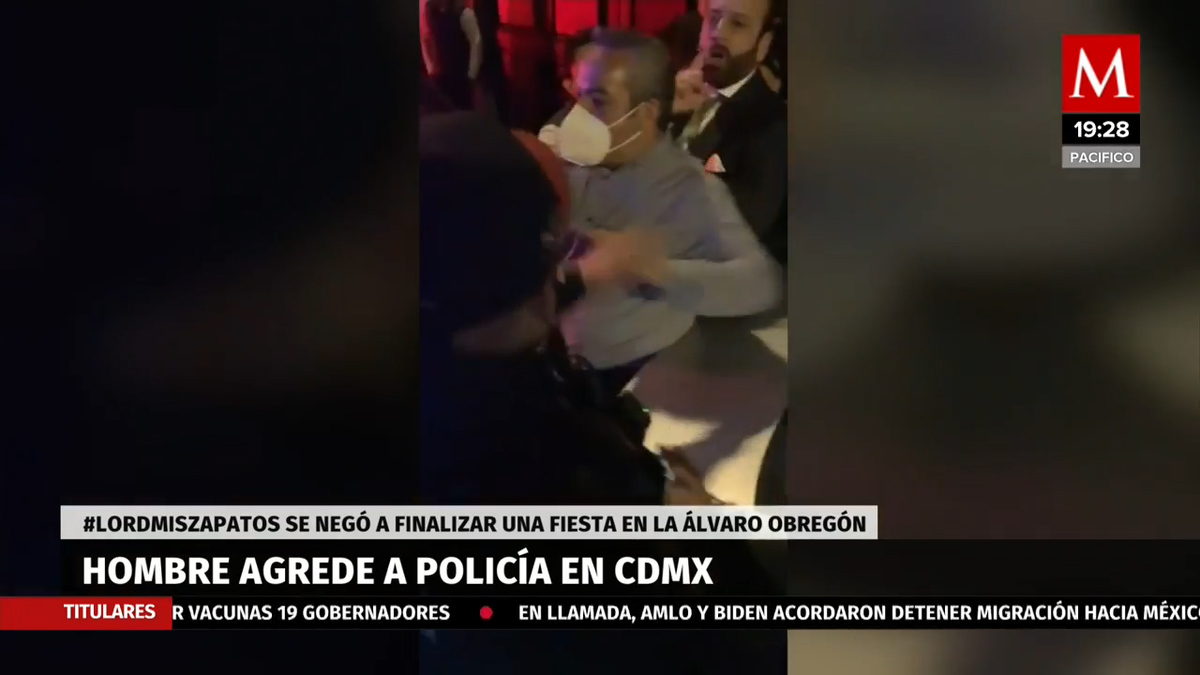 'Lord Mis Zapatos'. Hombre agrede a policía en fiesta en CdMx y mujer amenaza a vecina