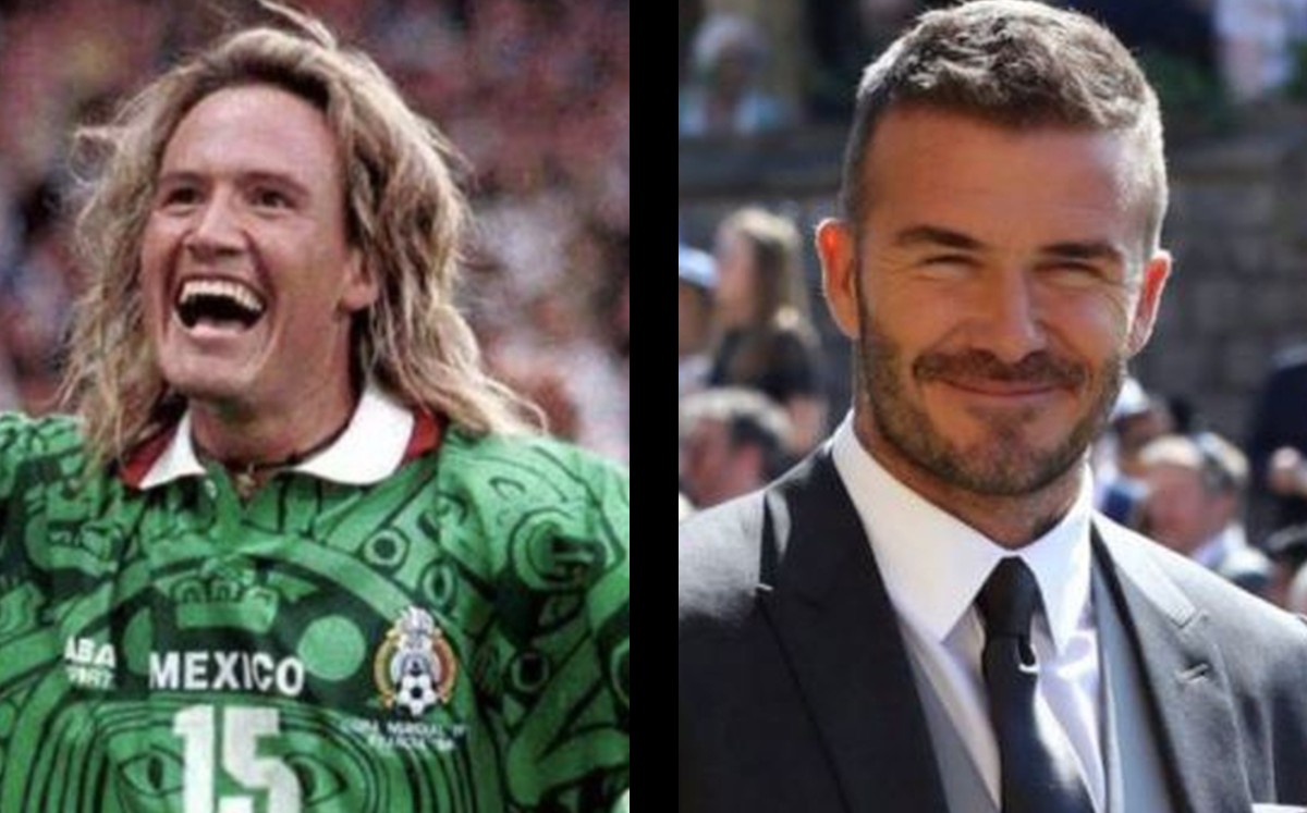 Matador Hernández imita a David Beckham en foto. (Especial)