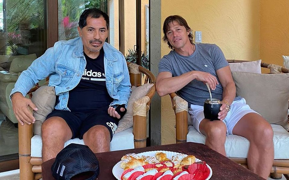 Matías Almeyda y Benjamín Galindo se reencuentran (Instagram @peladoalmeyda)