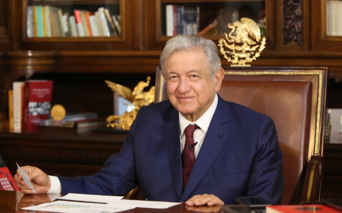 El presidente Andrés Manuel López Obrador desde Palacio Nacional. (Twitter)