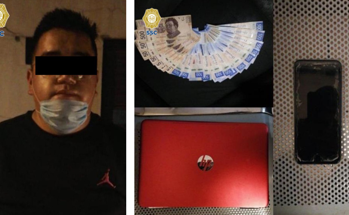 Tras la detención, fueron decomisados una computadora, un teléfono celular y aproximadamente 10 mil pesos en efectivo. (Especial)