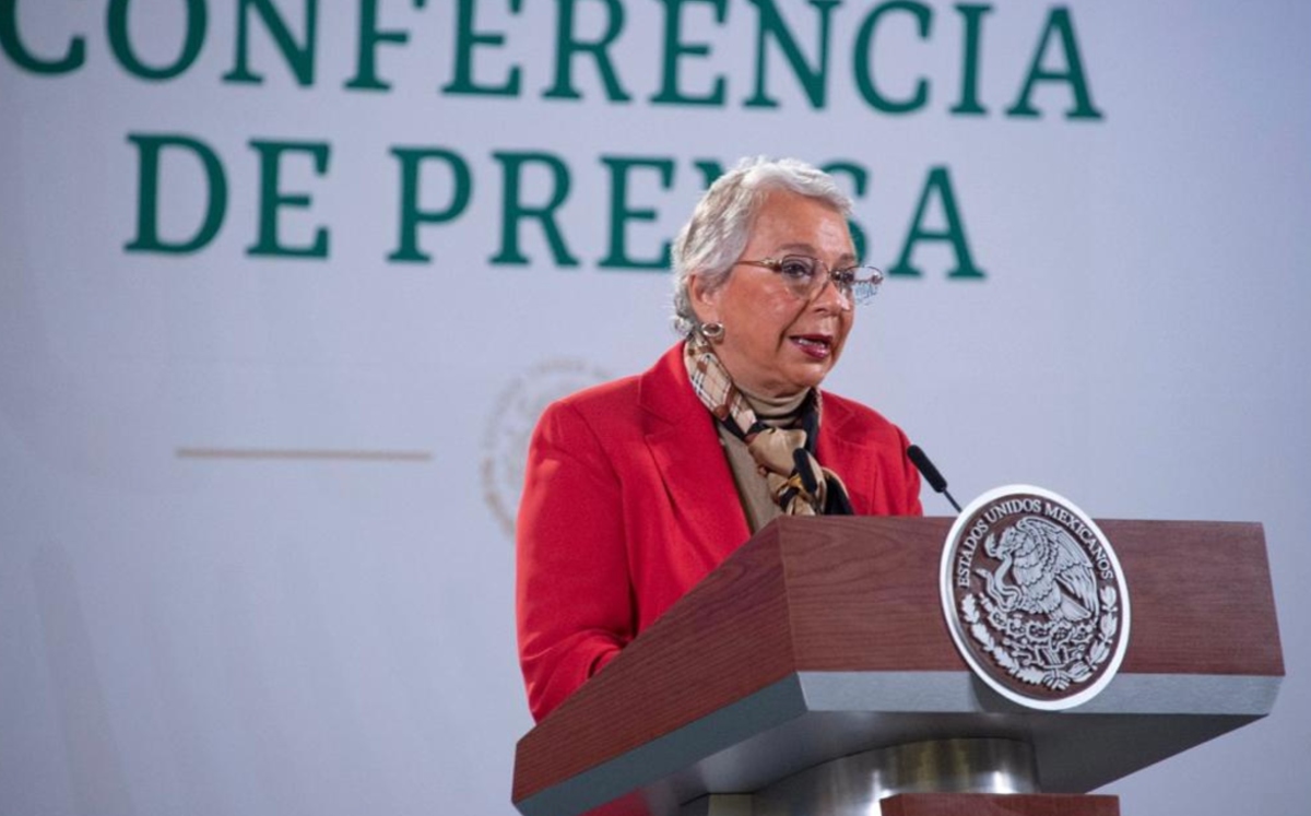 Olga Sánchez Cordero, titular de Segob, en La Mañanera. (Cortesía)