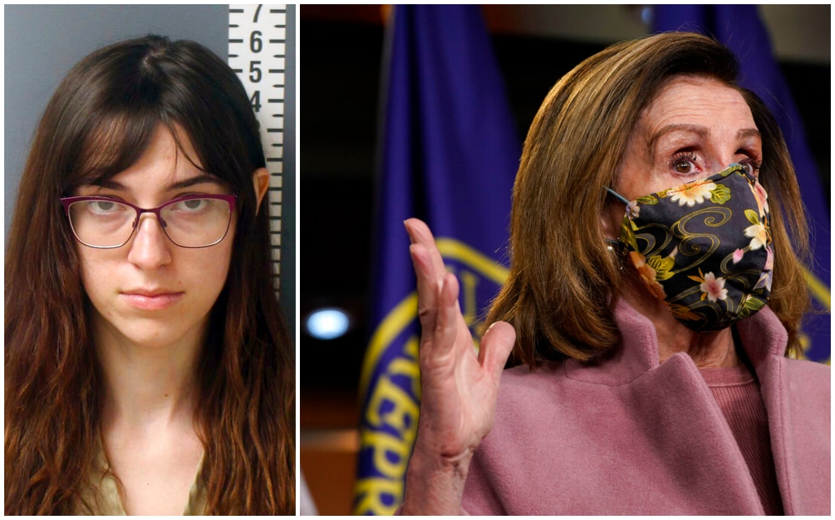 Riley June Williams es acusada de haber robado la laptop de Nancy Pelosi para vendérsela a los rusos. (AP)