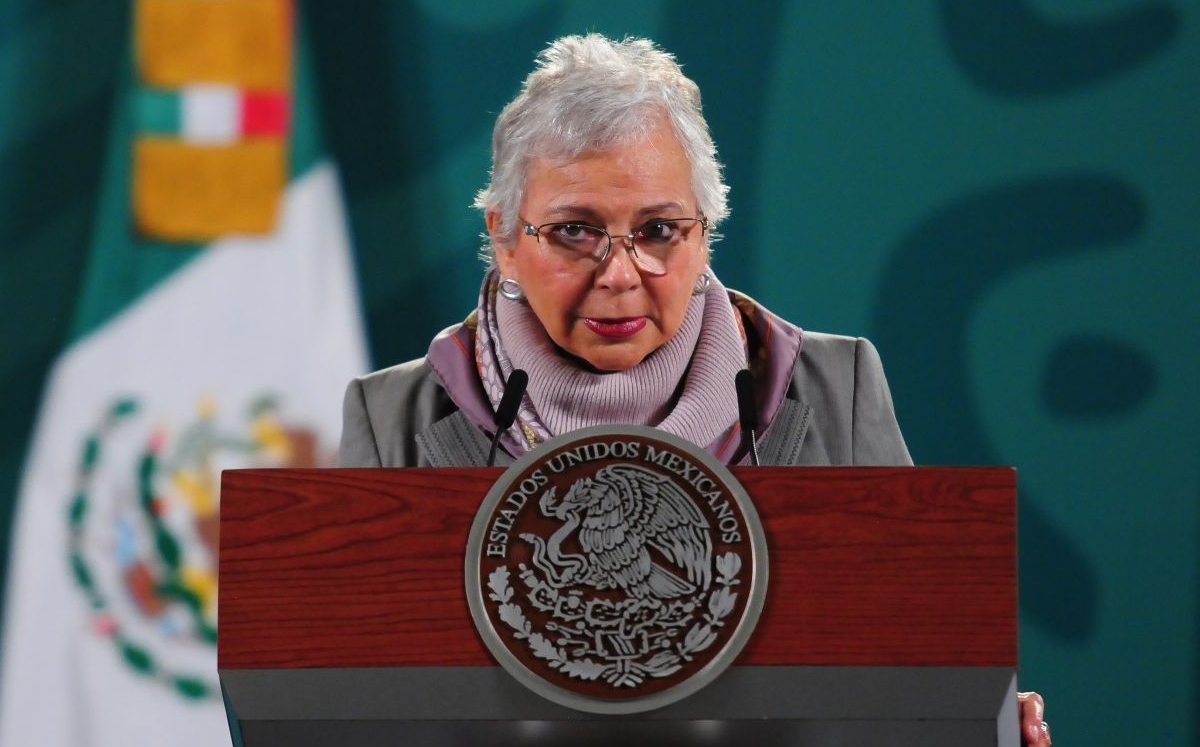 Sánchez Cordero encabezó la conferencia mañanera desde Palacio Nacional. (Cuartoscuro)