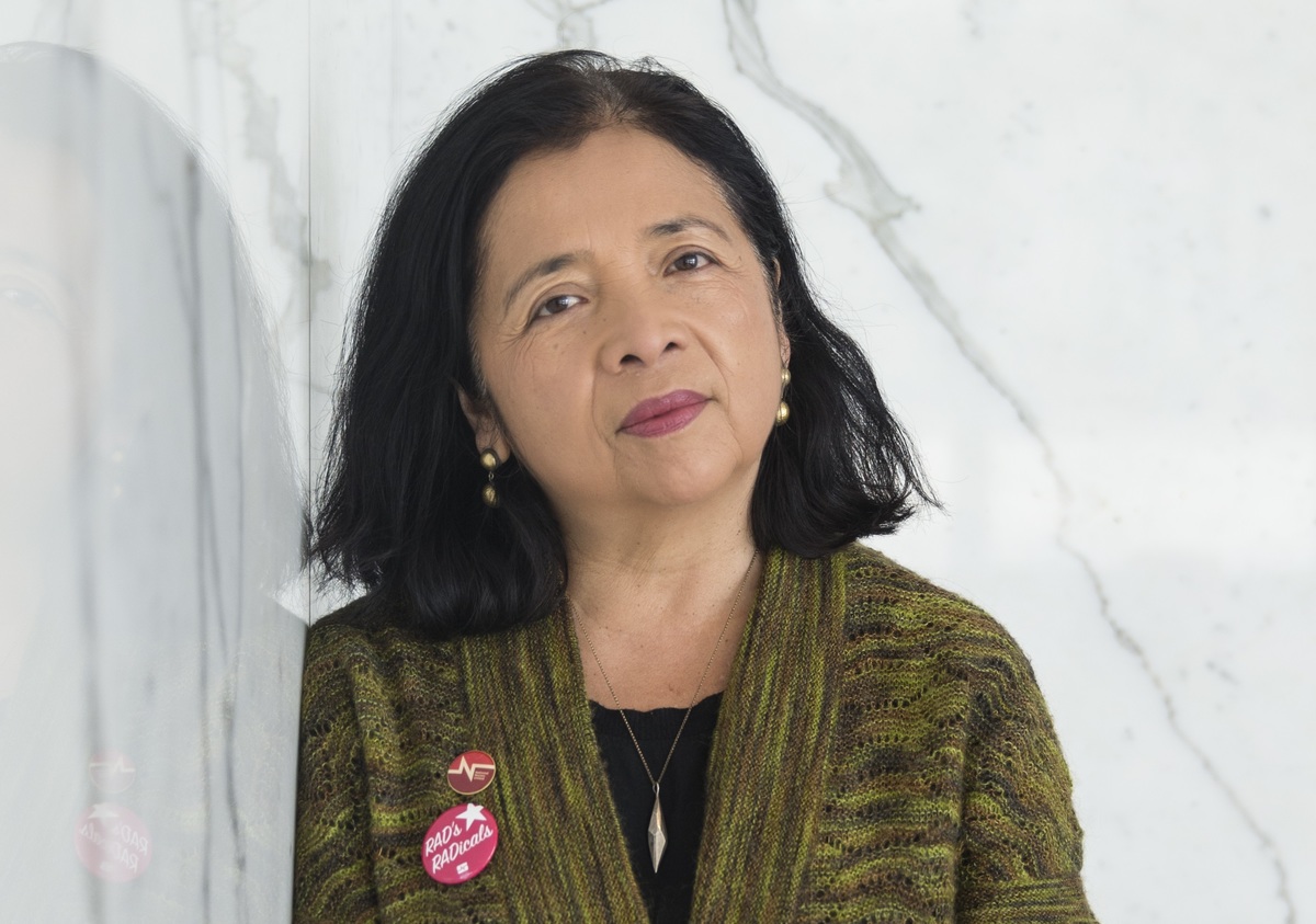 Ella es Bonnie Castillo, directora de National Nurses United. Foto: Jessica Christian/Getty Images