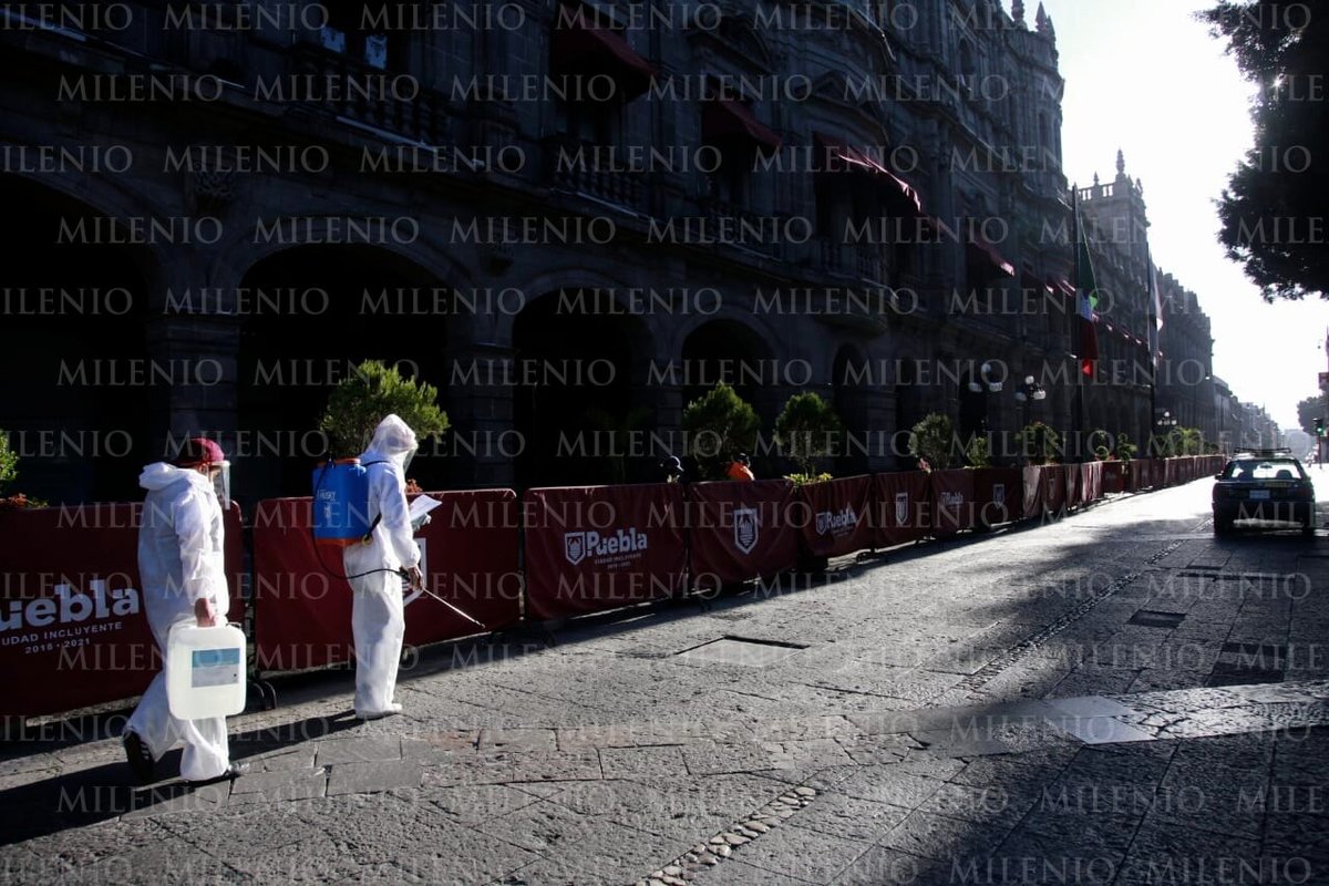 Personal del ayuntamiento labora la desinfección de todas las oficinas. (Andrés Lobato)