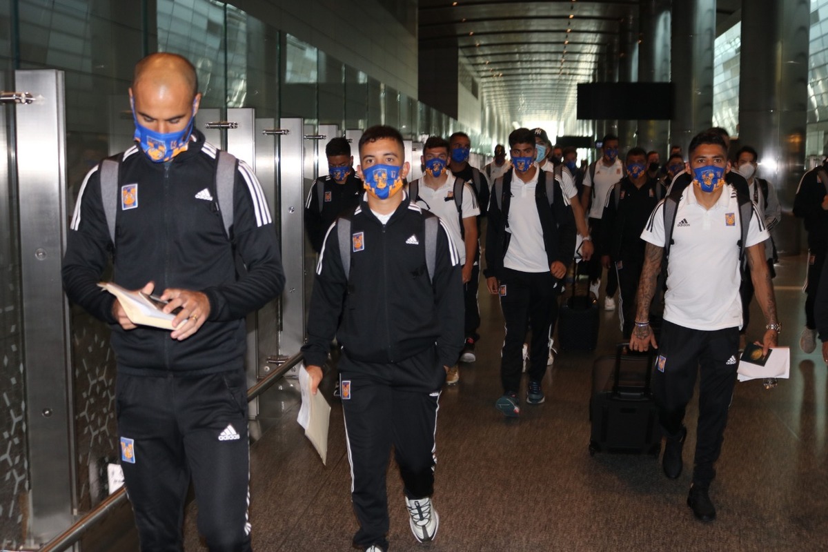 Tigres llegando a Qatar (Cortesía: Tigres)