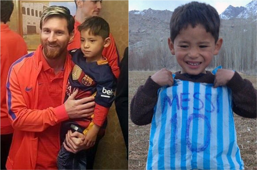 Murtaza con Lionel Messi (AFP / Especial)