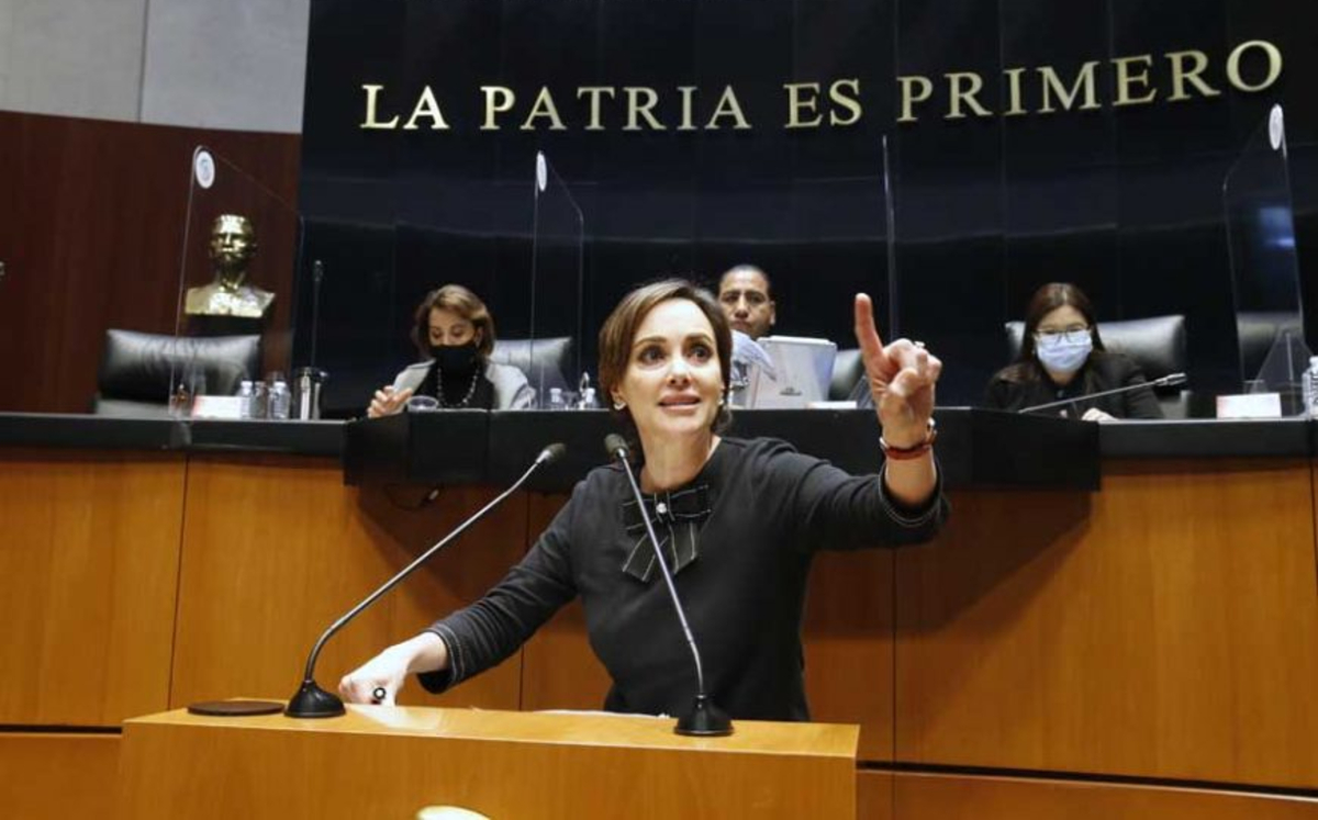 La senadora Lilly Téllez durante una sesión ordinaria. (PAN en el Senado)