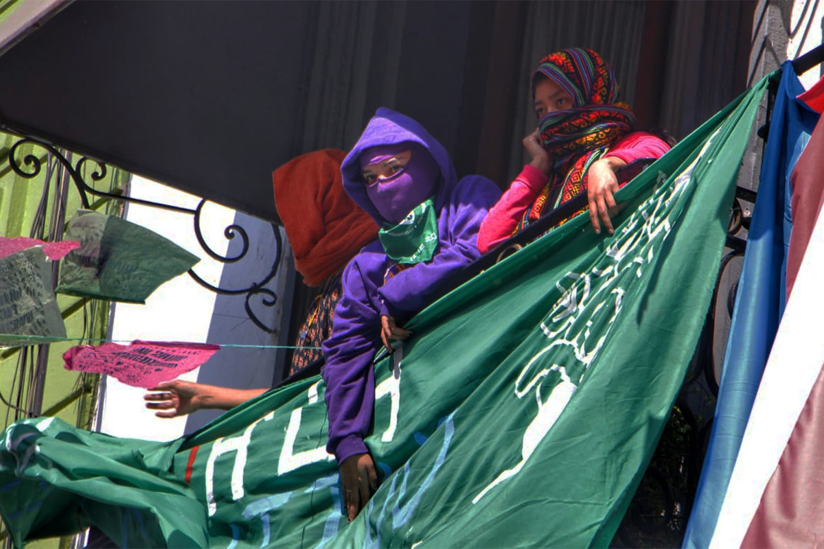 Colectivos feministas que tomaron el Congreso del Estado de Puebla (Melanie Torres)