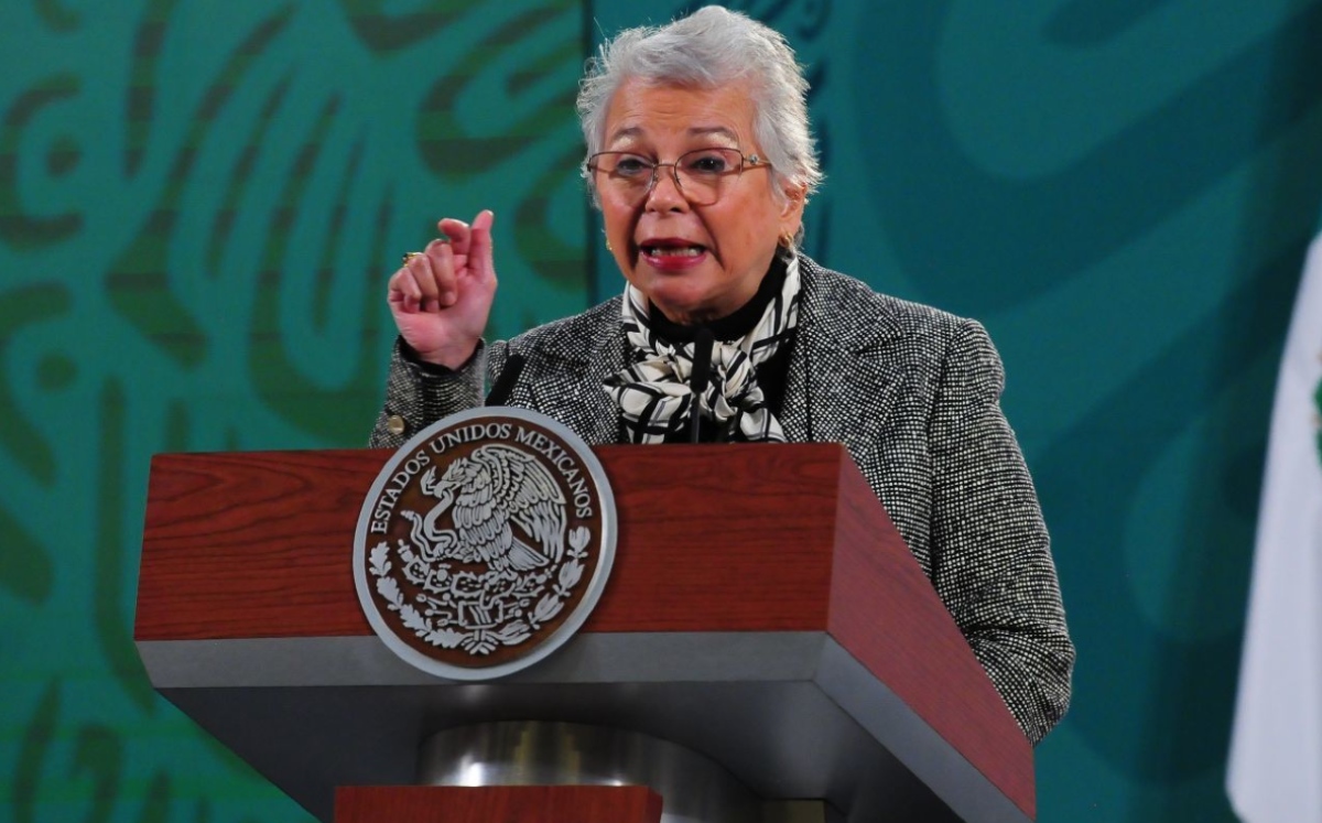Olga Sánchez Cordero, titular de Segob, en La Mañanera. (Cuartoscuro)