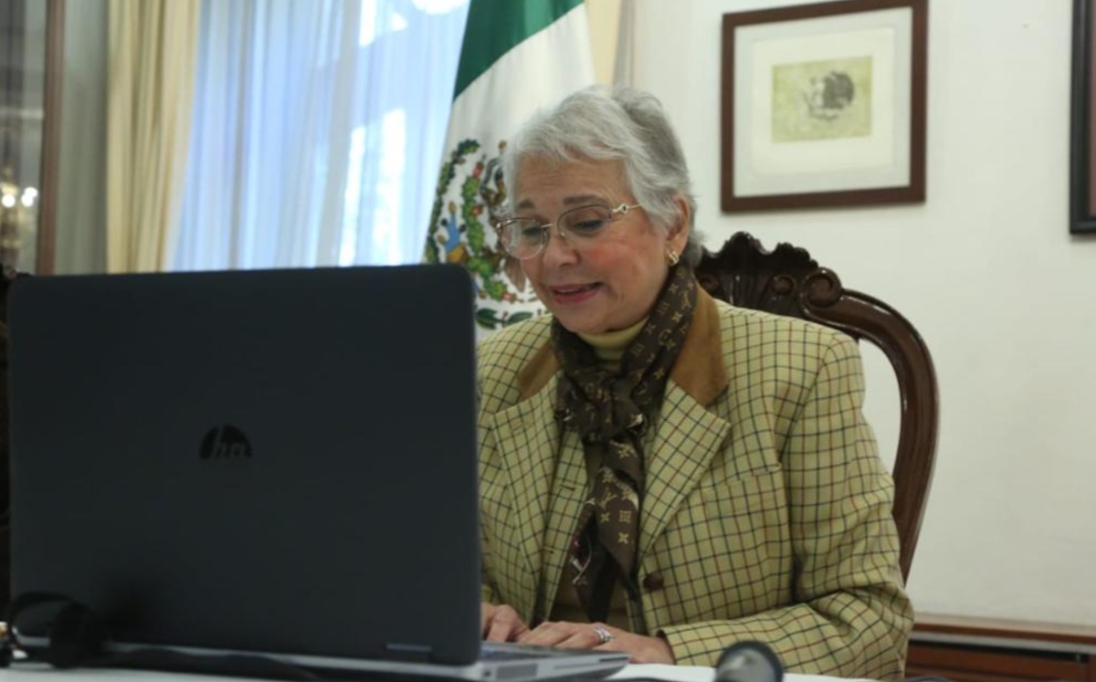 Olga Sánchez Cordero en reunión virtual con la Conago. (Twitter)