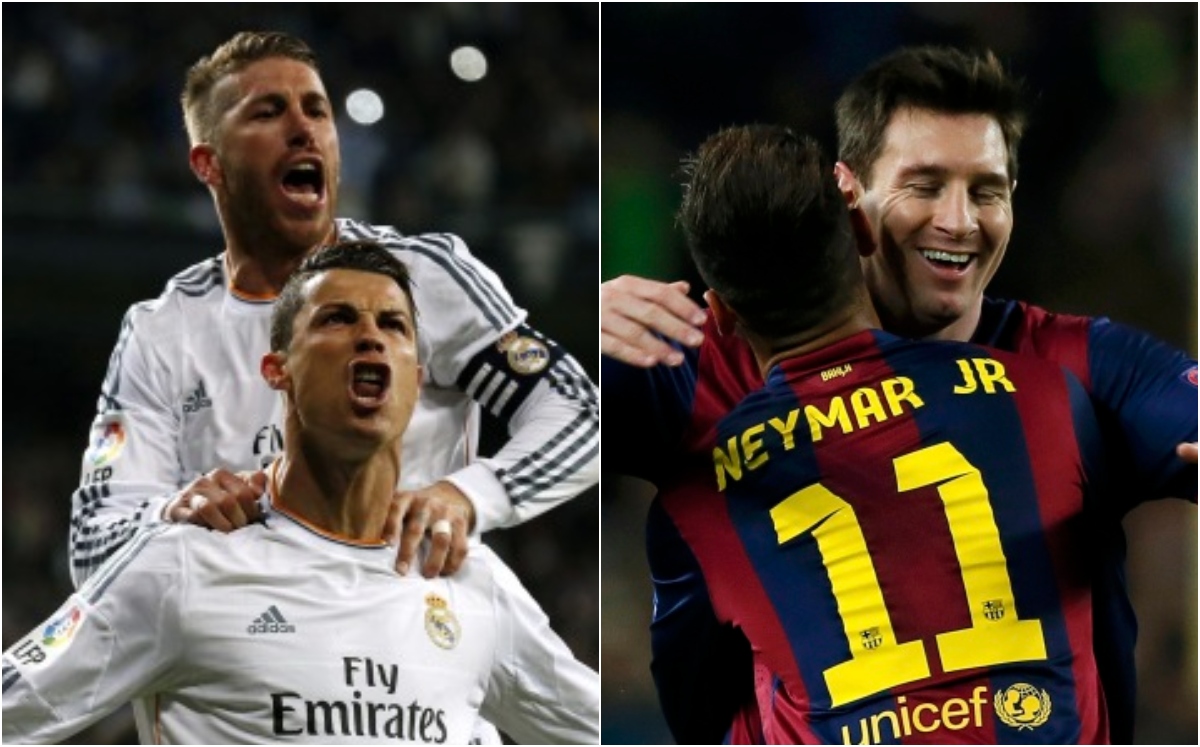 Sergio Ramos y Cristiano Ronaldo; Messi y Neymar (Reuters)