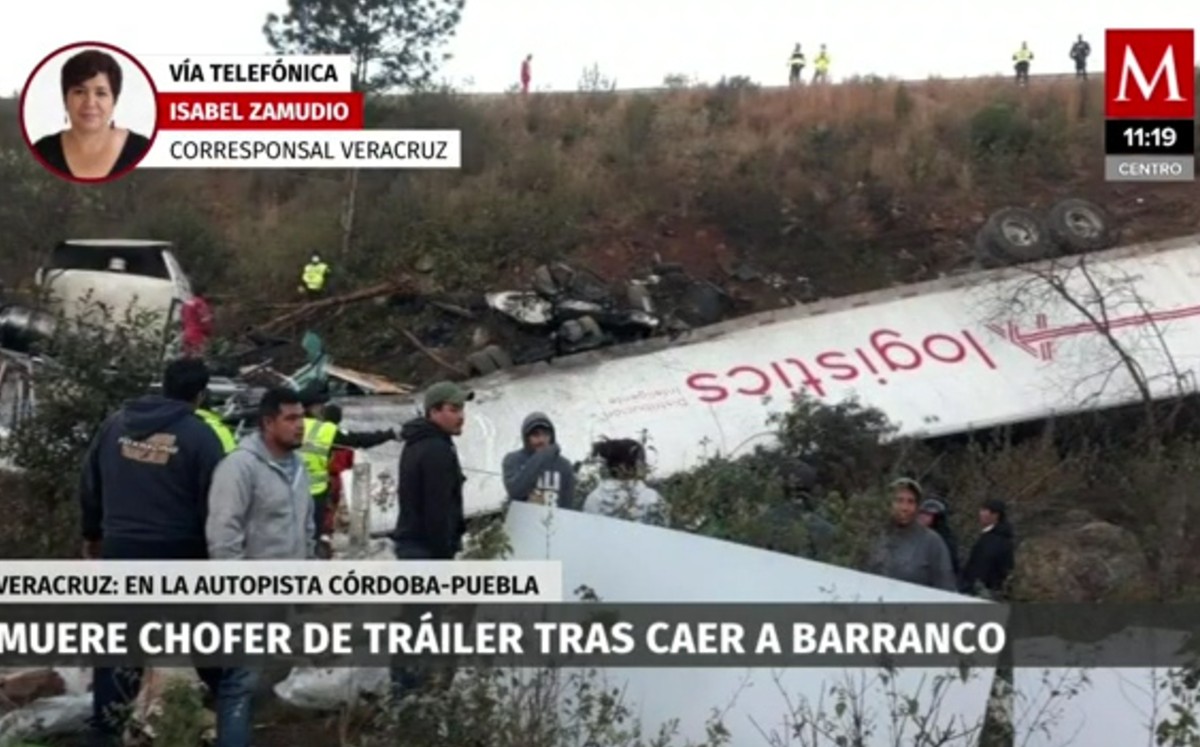 En Veracruz, muere chofer de trailer tras caer a barranco